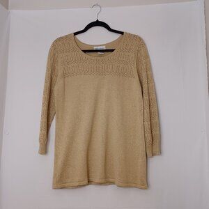 Women's Draper's & Damon's Gold Sweater Size Medium